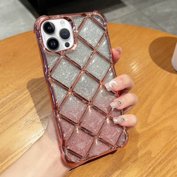 3D Diamond Lattice เลเซอร์แกะสลักกระดาษกากเพชรเคสโทรศัพท์, For iPhone 12 / 12 Pro, For iPhone 12 Pro Max, For iPhone 11 Pro Max, For iPhone 11