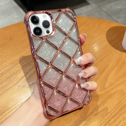 3D Diamond Lattice เลเซอร์แกะสลักกระดาษกากเพชรเคสโทรศัพท์, For iPhone 12 / 12 Pro, For iPhone 12 Pro Max, For iPhone 11 Pro Max, For iPhone 11