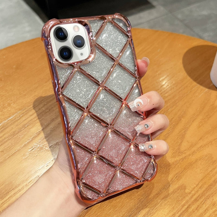 3D Diamond Lattice เลเซอร์แกะสลักกระดาษกากเพชรเคสโทรศัพท์, For iPhone 12 / 12 Pro, For iPhone 12 Pro Max, For iPhone 11 Pro Max, For iPhone 11
