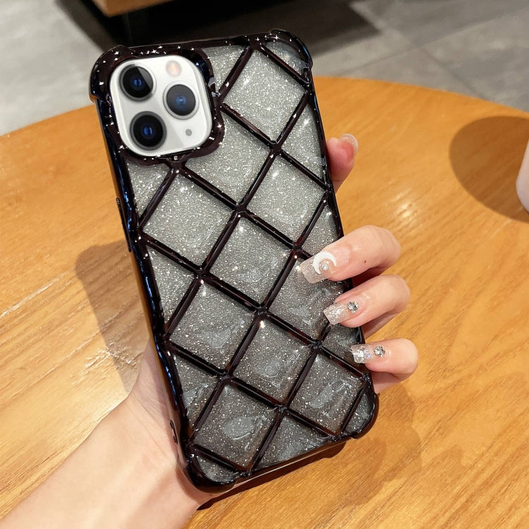 3D Diamond Lattice เลเซอร์แกะสลักกระดาษกากเพชรเคสโทรศัพท์, For iPhone 12 / 12 Pro, For iPhone 12 Pro Max, For iPhone 11 Pro Max, For iPhone 11