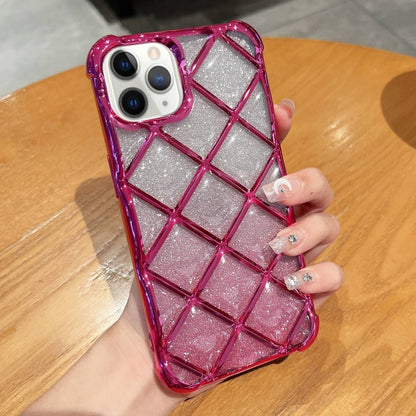 3D Diamond Lattice เลเซอร์แกะสลักกระดาษกากเพชรเคสโทรศัพท์, For iPhone 12 / 12 Pro, For iPhone 12 Pro Max, For iPhone 11 Pro Max, For iPhone 11