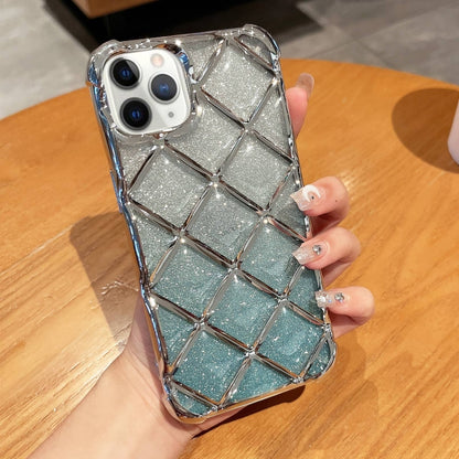 3D Diamond Lattice เลเซอร์แกะสลักกระดาษกากเพชรเคสโทรศัพท์, For iPhone 12 / 12 Pro, For iPhone 12 Pro Max, For iPhone 11 Pro Max, For iPhone 11