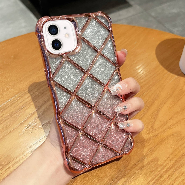 3D Diamond Lattice เลเซอร์แกะสลักกระดาษกากเพชรเคสโทรศัพท์, For iPhone 12 / 12 Pro, For iPhone 12 Pro Max, For iPhone 11 Pro Max, For iPhone 11