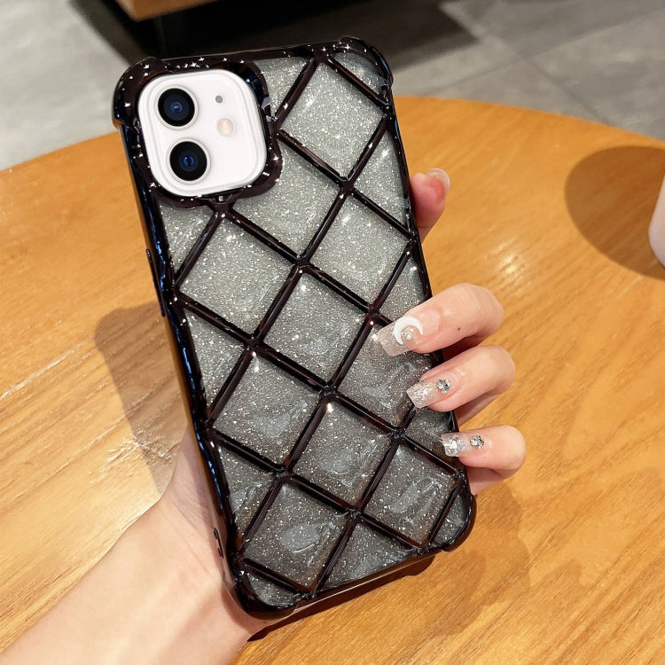 3D Diamond Lattice เลเซอร์แกะสลักกระดาษกากเพชรเคสโทรศัพท์, For iPhone 12 / 12 Pro, For iPhone 12 Pro Max, For iPhone 11 Pro Max, For iPhone 11