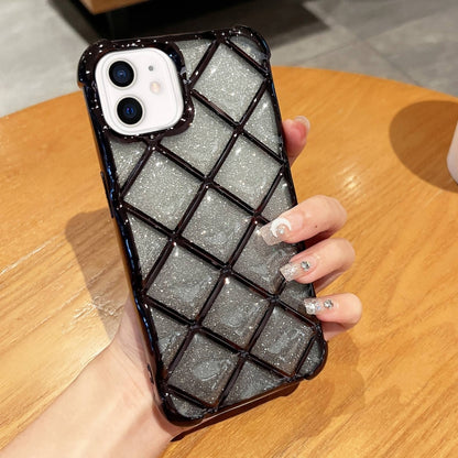 3D Diamond Lattice เลเซอร์แกะสลักกระดาษกากเพชรเคสโทรศัพท์, For iPhone 12 / 12 Pro, For iPhone 12 Pro Max, For iPhone 11 Pro Max, For iPhone 11