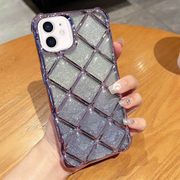 3D Diamond Lattice เลเซอร์แกะสลักกระดาษกากเพชรเคสโทรศัพท์, For iPhone 12 / 12 Pro, For iPhone 12 Pro Max, For iPhone 11 Pro Max, For iPhone 11