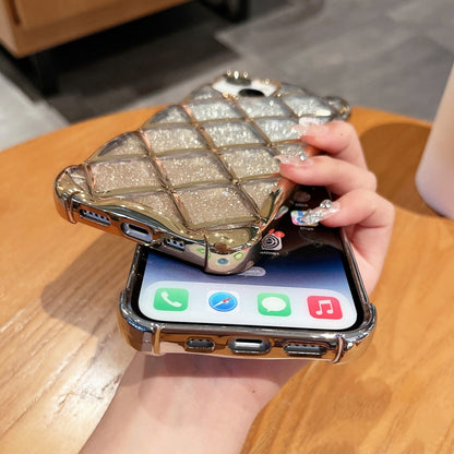 3D Diamond Lattice เลเซอร์แกะสลักกระดาษกากเพชรเคสโทรศัพท์, For iPhone 12 / 12 Pro, For iPhone 12 Pro Max, For iPhone 11 Pro Max, For iPhone 11