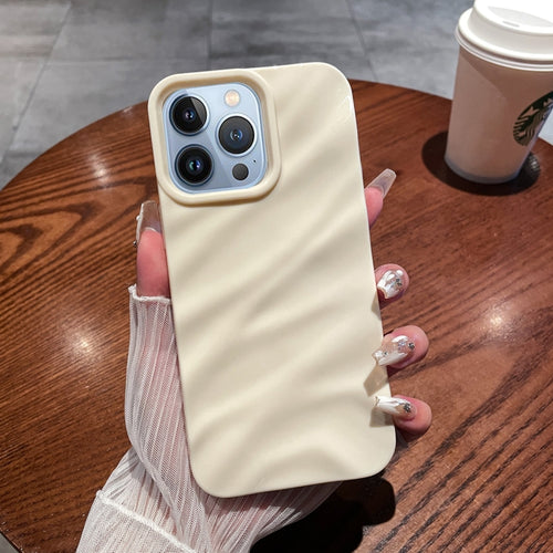 เคสโทรศัพท์ TPU พื้นผิวคลื่นสีทึบ