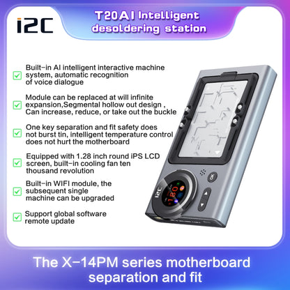 i2C T20 เมนบอร์ดอัจฉริยะแพลตฟอร์มทำความร้อนชั้นกลางสำหรับ iPhone X-14 Series, i2C T20 For iPhone X-14 Series