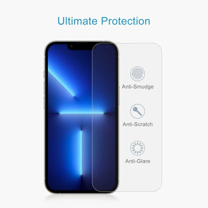 ฟิล์มกระจกนิรภัยอลูมิเนียมสูง 0.26 มม. 9H 2.5D, For iPhone 16e / 13 / 13 Pro, For iPhone 15 Plus / 15 Pro Max, For iPhone 15 / 15 Pro, For iPhone 14 Plus, For iPhone 14 Pro, For iPhone 14 Pro Max, For iPhone 13 mini, For iPhone 12 Pro Max              ...