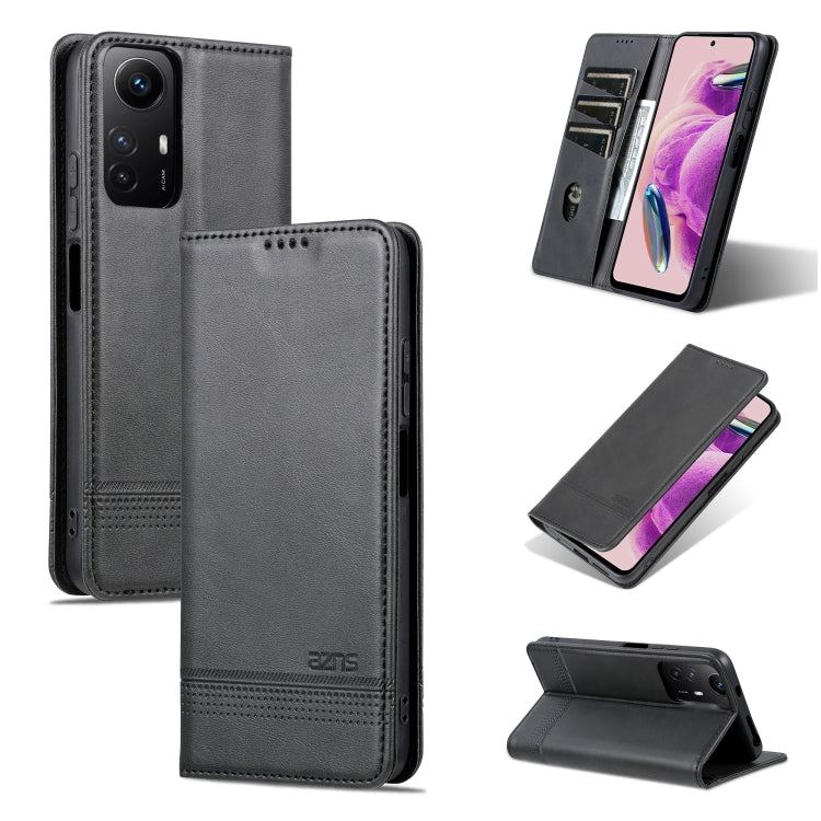 AZNS เคสโทรศัพท์หนังพลิกเนื้อลูกวัวแม่เหล็ก, For Xiaomi Redmi K60 Ultra/Mi 13T/13T Pro, For Xiaomi Redmi K70/K70 Pro, For Xiaomi Redmi 12 4G, For Xiaomi Redmi Note 12S