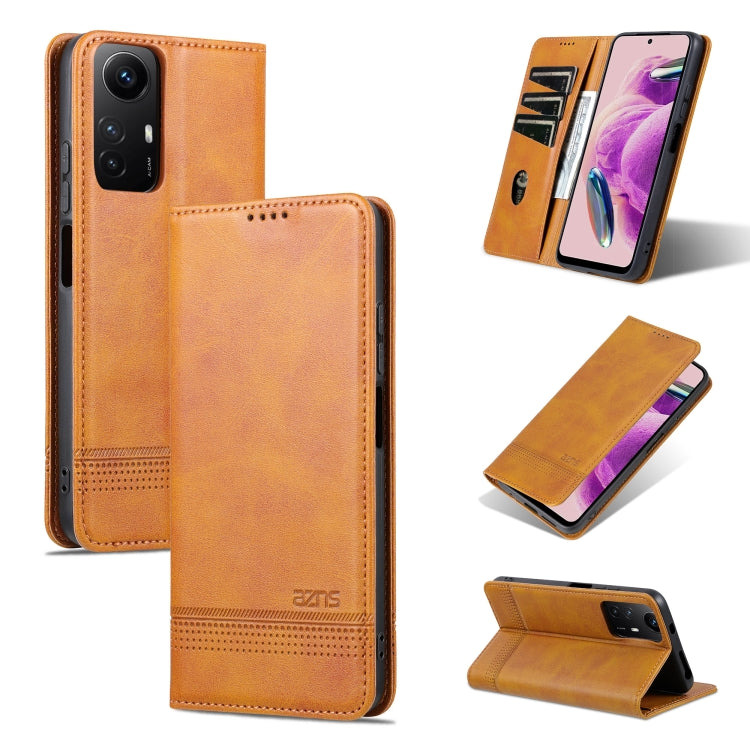 AZNS เคสโทรศัพท์หนังพลิกเนื้อลูกวัวแม่เหล็ก, For Xiaomi Redmi K60 Ultra/Mi 13T/13T Pro, For Xiaomi Redmi K70/K70 Pro, For Xiaomi Redmi 12 4G, For Xiaomi Redmi Note 12S