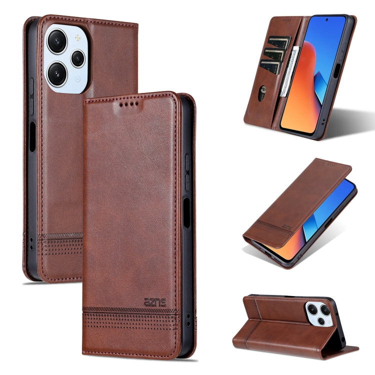 AZNS เคสโทรศัพท์หนังพลิกเนื้อลูกวัวแม่เหล็ก, For Xiaomi Redmi K60 Ultra/Mi 13T/13T Pro, For Xiaomi Redmi K70/K70 Pro, For Xiaomi Redmi 12 4G, For Xiaomi Redmi Note 12S