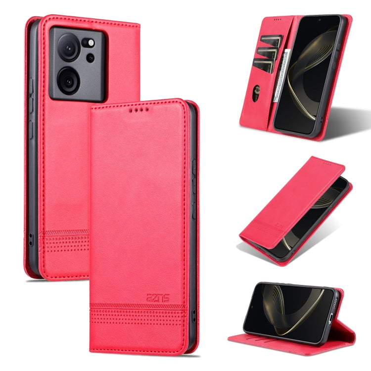 AZNS เคสโทรศัพท์หนังพลิกเนื้อลูกวัวแม่เหล็ก, For Xiaomi Redmi K60 Ultra/Mi 13T/13T Pro, For Xiaomi Redmi K70/K70 Pro, For Xiaomi Redmi 12 4G, For Xiaomi Redmi Note 12S