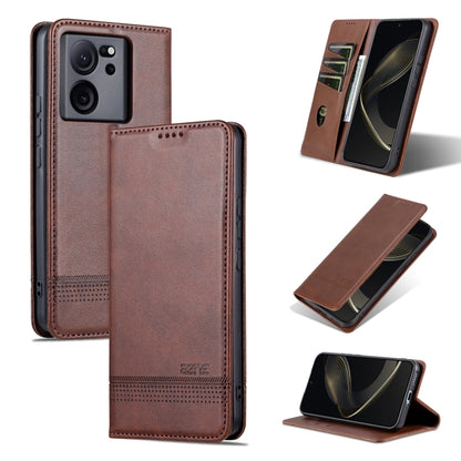 AZNS เคสโทรศัพท์หนังพลิกเนื้อลูกวัวแม่เหล็ก, For Xiaomi Redmi K60 Ultra/Mi 13T/13T Pro, For Xiaomi Redmi K70/K70 Pro, For Xiaomi Redmi 12 4G, For Xiaomi Redmi Note 12S