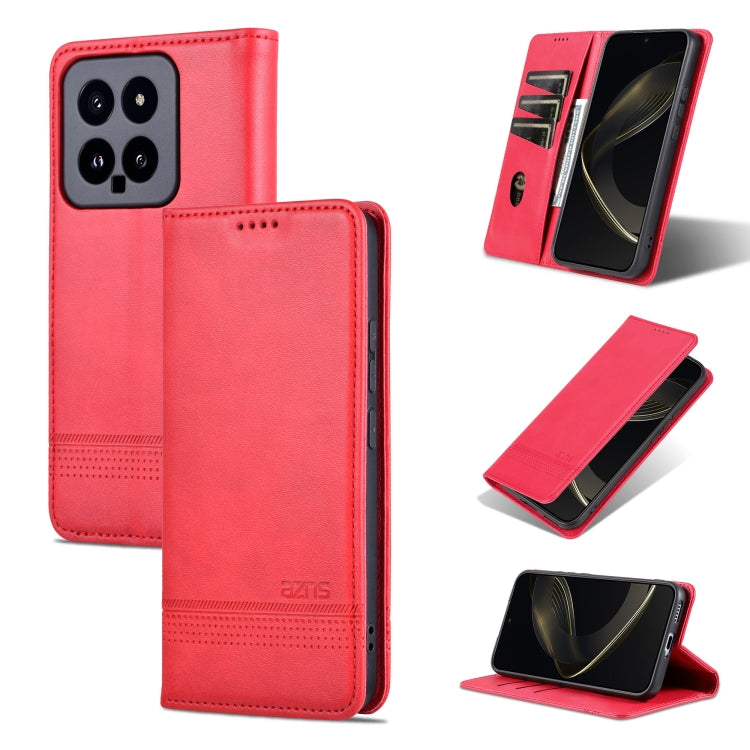AZNS เคสโทรศัพท์หนังพลิกเนื้อลูกวัวแม่เหล็ก, For Xiaomi Redmi Turbo 3, For Xiaomi Redmi Note 13 Pro 4G, For Xiaomi Redmi Note 13 4G, For Xiaomi Redmi K70E, For Xiaomi 14 Ultra, For Xiaomi Redmi 13C / Poco C65, For Xiaomi 14 Pro, For Xiaomi 14