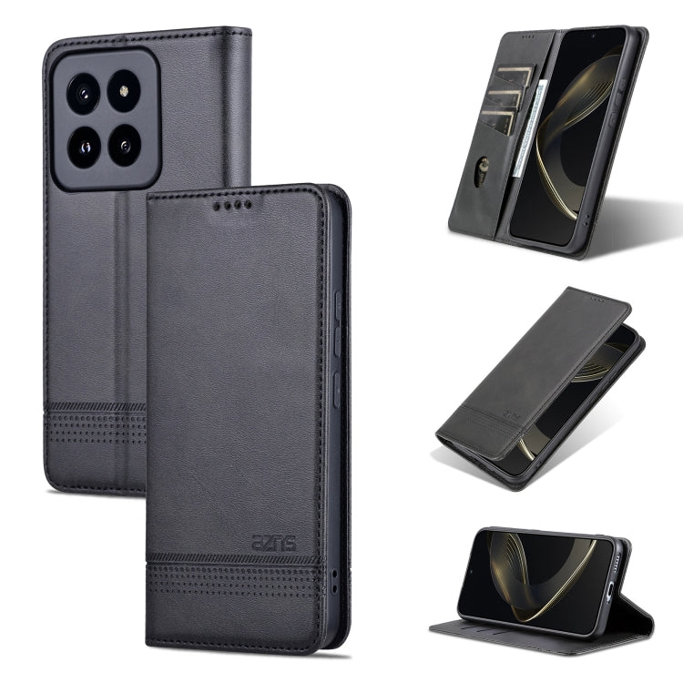 AZNS เคสโทรศัพท์หนังพลิกเนื้อลูกวัวแม่เหล็ก, For Xiaomi Redmi Turbo 3, For Xiaomi Redmi Note 13 Pro 4G, For Xiaomi Redmi Note 13 4G, For Xiaomi Redmi K70E, For Xiaomi 14 Ultra, For Xiaomi Redmi 13C / Poco C65, For Xiaomi 14 Pro, For Xiaomi 14