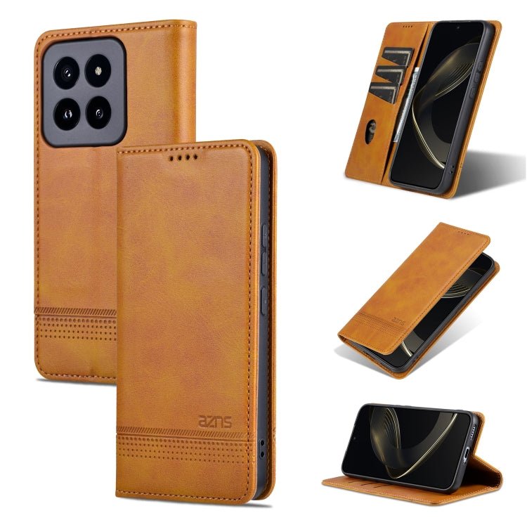 AZNS เคสโทรศัพท์หนังพลิกเนื้อลูกวัวแม่เหล็ก, For Xiaomi Redmi Turbo 3, For Xiaomi Redmi Note 13 Pro 4G, For Xiaomi Redmi Note 13 4G, For Xiaomi Redmi K70E, For Xiaomi 14 Ultra, For Xiaomi Redmi 13C / Poco C65, For Xiaomi 14 Pro, For Xiaomi 14