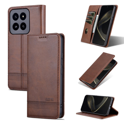 AZNS เคสโทรศัพท์หนังพลิกเนื้อลูกวัวแม่เหล็ก, For Xiaomi Redmi Turbo 3, For Xiaomi Redmi Note 13 Pro 4G, For Xiaomi Redmi Note 13 4G, For Xiaomi Redmi K70E, For Xiaomi 14 Ultra, For Xiaomi Redmi 13C / Poco C65, For Xiaomi 14 Pro, For Xiaomi 14