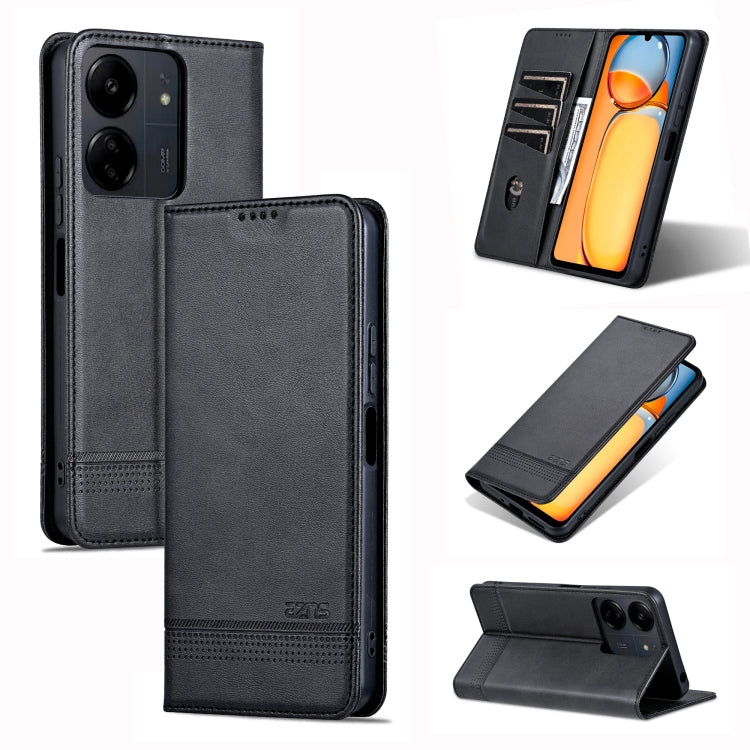 AZNS เคสโทรศัพท์หนังพลิกเนื้อลูกวัวแม่เหล็ก, For Xiaomi Redmi Turbo 3, For Xiaomi Redmi Note 13 Pro 4G, For Xiaomi Redmi Note 13 4G, For Xiaomi Redmi K70E, For Xiaomi 14 Ultra, For Xiaomi Redmi 13C / Poco C65, For Xiaomi 14 Pro, For Xiaomi 14
