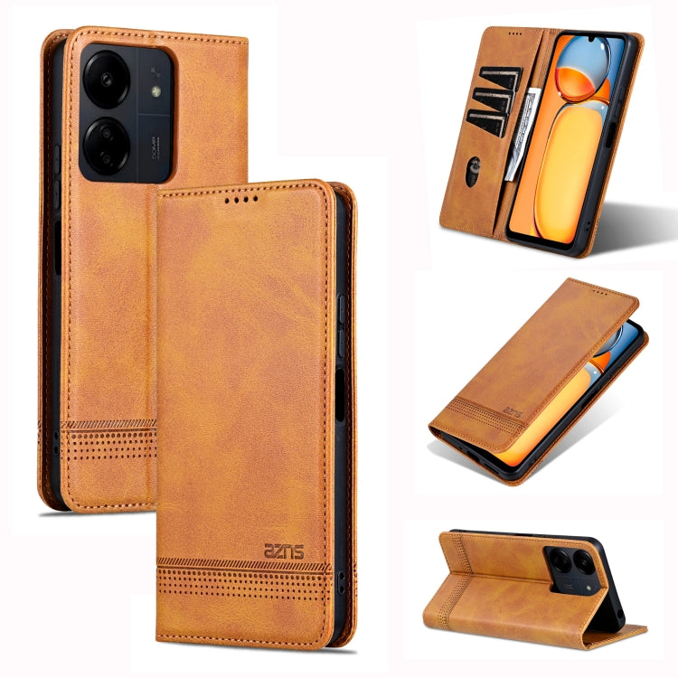 AZNS เคสโทรศัพท์หนังพลิกเนื้อลูกวัวแม่เหล็ก, For Xiaomi Redmi Turbo 3, For Xiaomi Redmi Note 13 Pro 4G, For Xiaomi Redmi Note 13 4G, For Xiaomi Redmi K70E, For Xiaomi 14 Ultra, For Xiaomi Redmi 13C / Poco C65, For Xiaomi 14 Pro, For Xiaomi 14