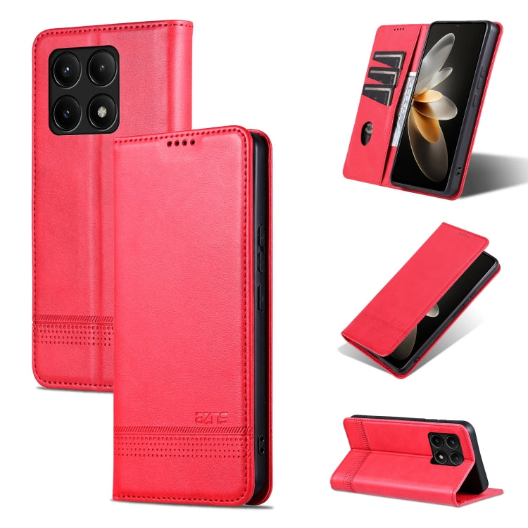 AZNS เคสโทรศัพท์หนังพลิกเนื้อลูกวัวแม่เหล็ก, For Xiaomi Redmi K60 Ultra/Mi 13T/13T Pro, For Xiaomi Redmi K70/K70 Pro, For Xiaomi Redmi 12 4G, For Xiaomi Redmi Note 12S