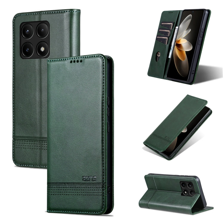 AZNS เคสโทรศัพท์หนังพลิกเนื้อลูกวัวแม่เหล็ก, For Xiaomi Redmi K60 Ultra/Mi 13T/13T Pro, For Xiaomi Redmi K70/K70 Pro, For Xiaomi Redmi 12 4G, For Xiaomi Redmi Note 12S