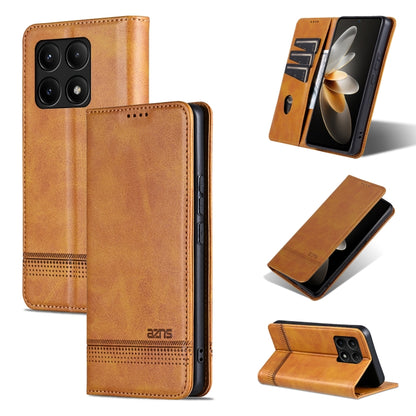 AZNS เคสโทรศัพท์หนังพลิกเนื้อลูกวัวแม่เหล็ก, For Xiaomi Redmi K60 Ultra/Mi 13T/13T Pro, For Xiaomi Redmi K70/K70 Pro, For Xiaomi Redmi 12 4G, For Xiaomi Redmi Note 12S