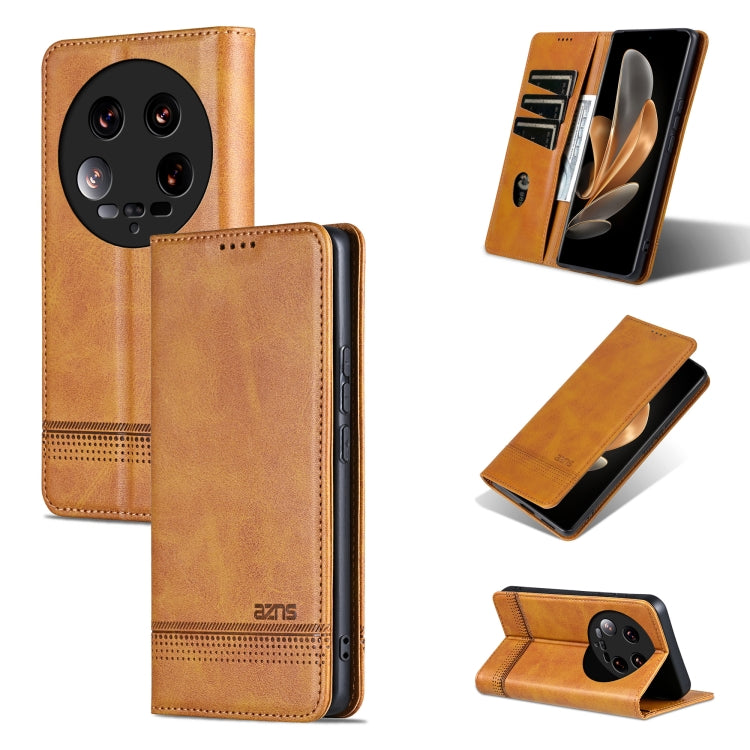 AZNS เคสโทรศัพท์หนังพลิกเนื้อลูกวัวแม่เหล็ก, For Xiaomi Redmi Turbo 3, For Xiaomi Redmi Note 13 Pro 4G, For Xiaomi Redmi Note 13 4G, For Xiaomi Redmi K70E, For Xiaomi 14 Ultra, For Xiaomi Redmi 13C / Poco C65, For Xiaomi 14 Pro, For Xiaomi 14