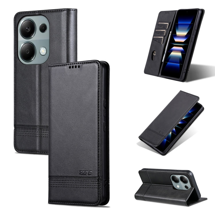 AZNS เคสโทรศัพท์หนังพลิกเนื้อลูกวัวแม่เหล็ก, For Xiaomi Redmi Turbo 3, For Xiaomi Redmi Note 13 Pro 4G, For Xiaomi Redmi Note 13 4G, For Xiaomi Redmi K70E, For Xiaomi 14 Ultra, For Xiaomi Redmi 13C / Poco C65, For Xiaomi 14 Pro, For Xiaomi 14