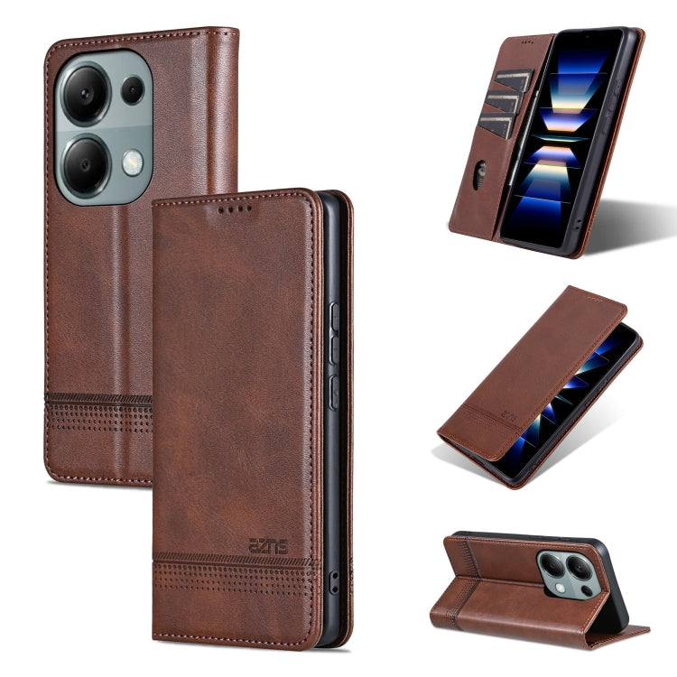 AZNS เคสโทรศัพท์หนังพลิกเนื้อลูกวัวแม่เหล็ก, For Xiaomi Redmi Turbo 3, For Xiaomi Redmi Note 13 Pro 4G, For Xiaomi Redmi Note 13 4G, For Xiaomi Redmi K70E, For Xiaomi 14 Ultra, For Xiaomi Redmi 13C / Poco C65, For Xiaomi 14 Pro, For Xiaomi 14