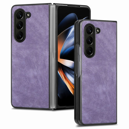 เคสโทรศัพท์ฝาหลัง PU สีทึบที่ให้ความรู้สึกสบายผิว, For Samsung Galaxy Z Fold5, For Samsung Galaxy Z Fold4