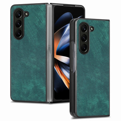 เคสโทรศัพท์ฝาหลัง PU สีทึบที่ให้ความรู้สึกสบายผิว, For Samsung Galaxy Z Fold5, For Samsung Galaxy Z Fold4