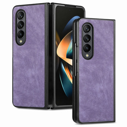 เคสโทรศัพท์ฝาหลัง PU สีทึบที่ให้ความรู้สึกสบายผิว, For Samsung Galaxy Z Fold5, For Samsung Galaxy Z Fold4