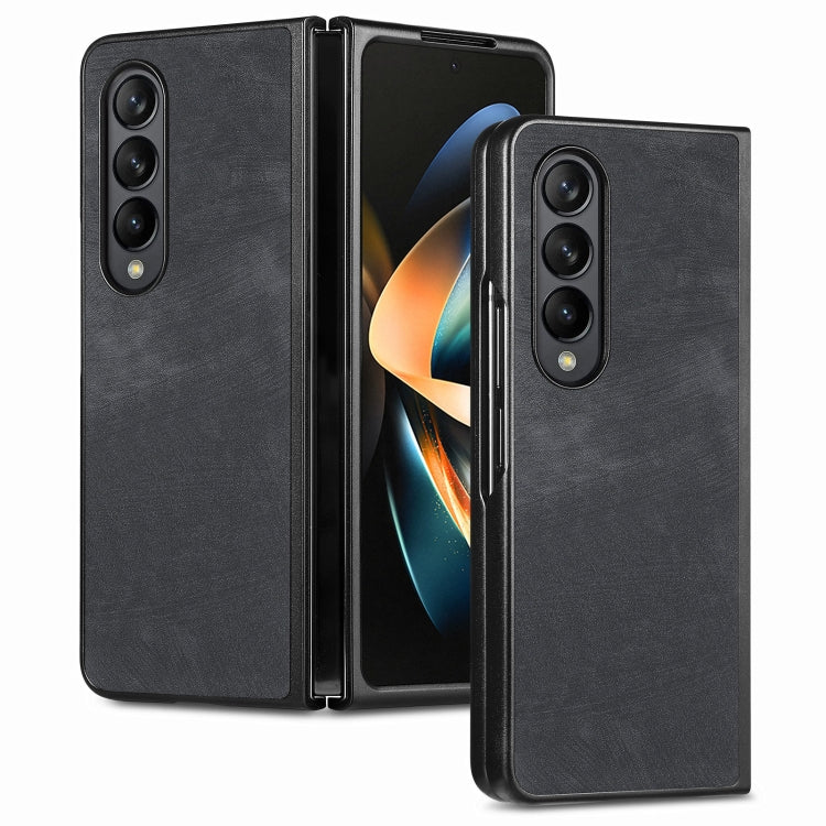 เคสโทรศัพท์ฝาหลัง PU สีทึบที่ให้ความรู้สึกสบายผิว, For Samsung Galaxy Z Fold5, For Samsung Galaxy Z Fold4