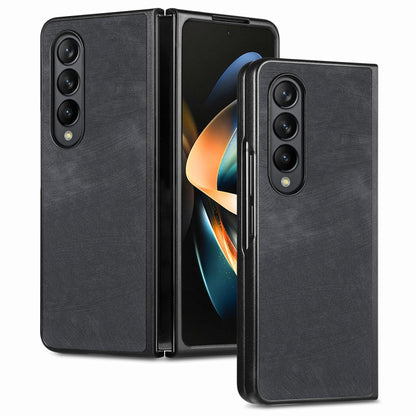 เคสโทรศัพท์ฝาหลัง PU สีทึบที่ให้ความรู้สึกสบายผิว, For Samsung Galaxy Z Fold5, For Samsung Galaxy Z Fold4