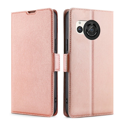 เคสโทรศัพท์หนังพลิกแนวนอนหัวเข็มขัดด้านข้างแรงดันไฟฟ้าบางเฉียบ, For Sharp Aquos R10, For Sharp Aqous wish5, For Sharp Aquos Wish4, For Sharp Aquos R9, For Sharp Aquos Sense 8, For Sharp Aquos R8 Pro SH-51D, For Sharp Aquos R8 SH-52D, For Sharp Aqous Wish3