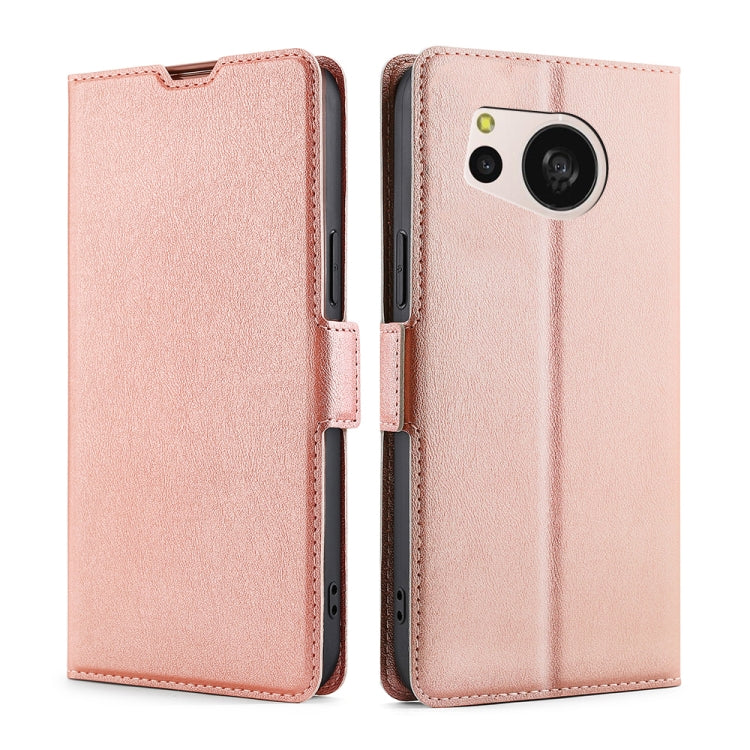 เคสโทรศัพท์หนังพลิกแนวนอนหัวเข็มขัดด้านข้างแรงดันไฟฟ้าบางเฉียบ, For Sharp Aquos R10, For Sharp Aqous wish5, For Sharp Aquos Wish4, For Sharp Aquos R9, For Sharp Aquos Sense 8, For Sharp Aquos R8 Pro SH-51D, For Sharp Aquos R8 SH-52D, For Sharp Aqous Wish3