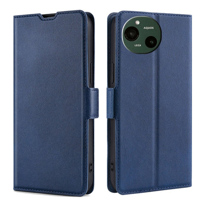 เคสโทรศัพท์หนังพลิกแนวนอนหัวเข็มขัดด้านข้างแรงดันไฟฟ้าบางเฉียบ, For Sharp Aquos R10, For Sharp Aqous wish5, For Sharp Aquos Wish4, For Sharp Aquos R9, For Sharp Aquos Sense 8, For Sharp Aquos R8 Pro SH-51D, For Sharp Aquos R8 SH-52D, For Sharp Aqous Wish3