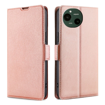 เคสโทรศัพท์หนังพลิกแนวนอนหัวเข็มขัดด้านข้างแรงดันไฟฟ้าบางเฉียบ, For Sharp Aquos R10, For Sharp Aqous wish5, For Sharp Aquos Wish4, For Sharp Aquos R9, For Sharp Aquos Sense 8, For Sharp Aquos R8 Pro SH-51D, For Sharp Aquos R8 SH-52D, For Sharp Aqous Wish3