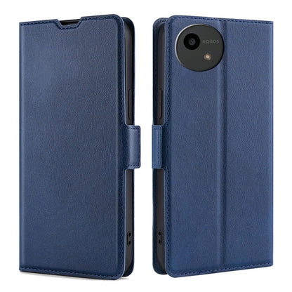 เคสโทรศัพท์หนังพลิกแนวนอนหัวเข็มขัดด้านข้างแรงดันไฟฟ้าบางเฉียบ, For Sharp Aquos R10, For Sharp Aqous wish5, For Sharp Aquos Wish4, For Sharp Aquos R9, For Sharp Aquos Sense 8, For Sharp Aquos R8 Pro SH-51D, For Sharp Aquos R8 SH-52D, For Sharp Aqous Wish3