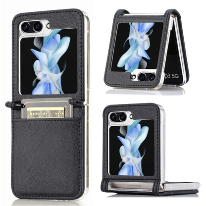 Litchi Texture PU Card Fold Back เคสโทรศัพท์, For Samsung Galaxy Z Flip5