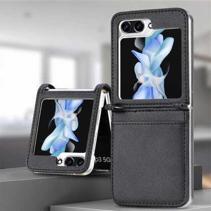Litchi Texture PU Card Fold Back เคสโทรศัพท์, For Samsung Galaxy Z Flip5