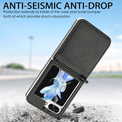 Litchi Texture PU Card Fold Back เคสโทรศัพท์, For Samsung Galaxy Z Flip5