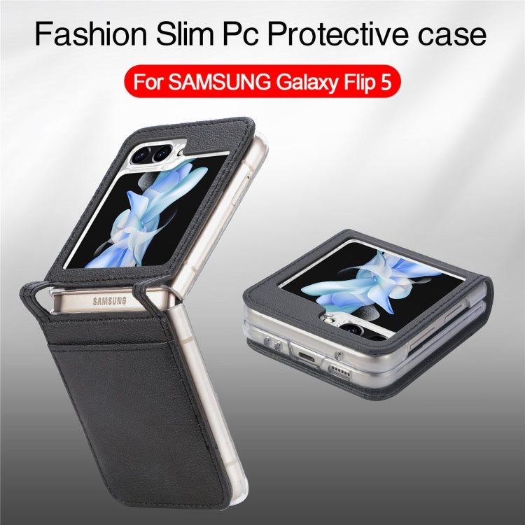 Litchi Texture PU Card Fold Back เคสโทรศัพท์, For Samsung Galaxy Z Flip5