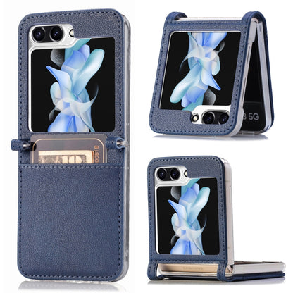 Litchi Texture PU Card Fold Back เคสโทรศัพท์, For Samsung Galaxy Z Flip5
