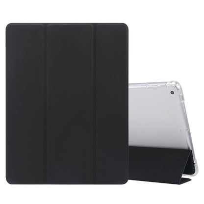 3-folded Electric Pressed Skin Texture พลิกแนวนอนกันกระแทกซองหนัง TPU + PU โปร่งใสพร้อมตัวยึดและช่องเสียบปากกา & ฟังก์ชั่น Sleep / Wake-up, For iPad 9.7(2018)/(2017)/Air 2/Air