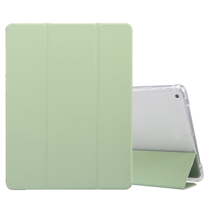 3-folded Electric Pressed Skin Texture พลิกแนวนอนกันกระแทกซองหนัง TPU + PU โปร่งใสพร้อมตัวยึดและช่องเสียบปากกา & ฟังก์ชั่น Sleep / Wake-up, For iPad 9.7(2018)/(2017)/Air 2/Air