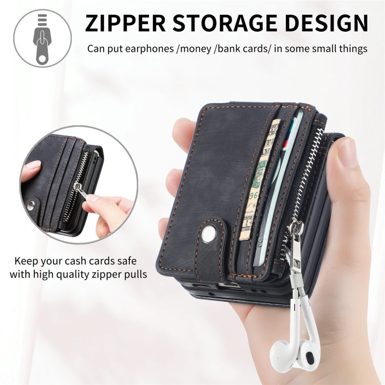 เคสโทรศัพท์กระเป๋าสตางค์ซิป PU ให้ความรู้สึกสบายผิว, For Samsung Galaxy Z Flip5
