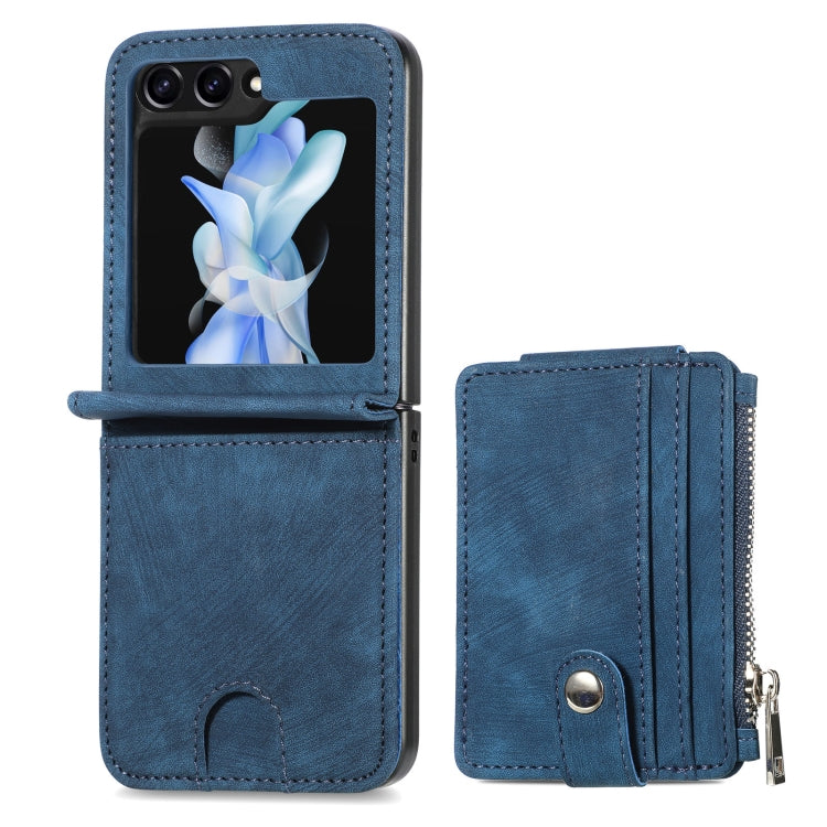 เคสโทรศัพท์กระเป๋าสตางค์ซิป PU ให้ความรู้สึกสบายผิว, For Samsung Galaxy Z Flip5